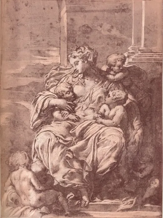 Framed Print : Charity, 16th century, (1903). Artist: Francesco Primaticcio Framed Print : Charity, 16th century, (1903). Artist: Francesco Primaticcio