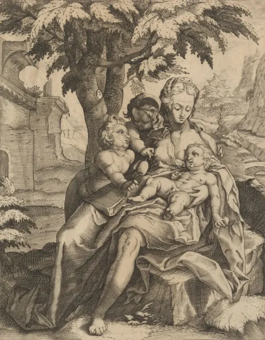 Framed Print : Charity. Creator: Goltzius School Framed Print : Charity. Creator: Goltzius School
