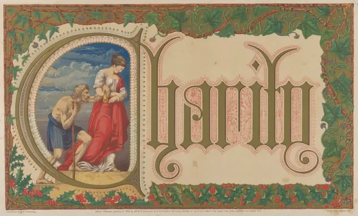 Framed Print : Charity, January 1, 1864. Creator: Freeman Gage Delamotte Framed Print : Charity, January 1, 1864. Creator: Freeman Gage Delamotte