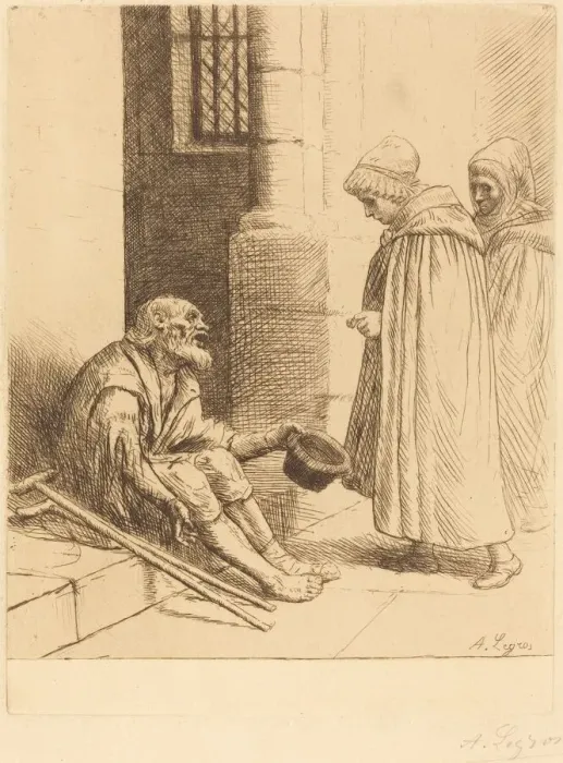 Framed Print : Charity (La charite). Creator: Alphonse Legros Framed Print : Charity (La charite). Creator: Alphonse Legros