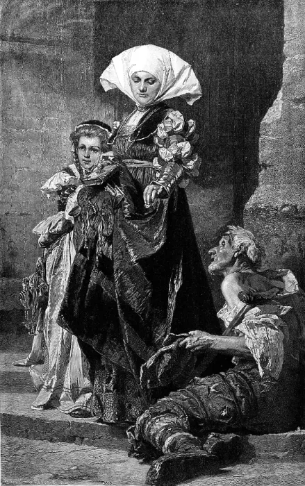 Framed Print : Charity - from the picture by M. Benczur, 1881. Creator: C. D Framed Print : Charity - from the picture by M. Benczur, 1881. Creator: C. D