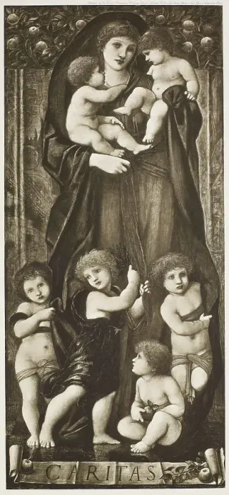 Framed Print : Charity from The Work of Edward Burne-Jones, c1860s, (1900). Creator: Unknown Framed Print : Charity from The Work of Edward Burne-Jones, c1860s, (1900). Creator: Unknown