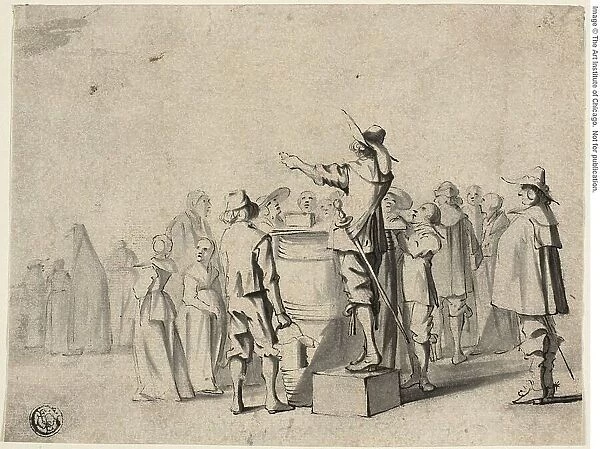 The Charlatan (recto), and Two Standing Figures (verso), n.d. Creators: Gerard Terborch II, Unknown