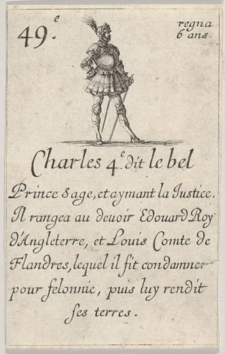 Framed Print : Charles 4.e- dit le bel / Prince sage... from Game of the Kings of France Framed Print : Charles 4.e- dit le bel / Prince sage... from Game of the Kings of France
