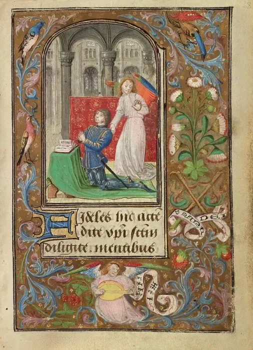 Framed Print : Charles the Bold Presented by an Angel; Prayer Book of Charles the Bold, about 1471. Creator: Lieven van Lathem Framed Print : Charles the Bold Presented by an Angel; Prayer Book of Charles the Bold, about 1471. Creator: Lieven van Lathem