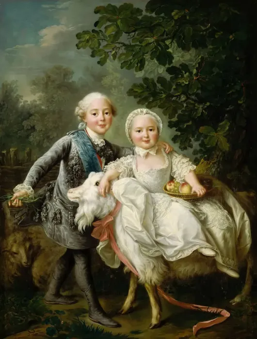 Framed Print : Charles de Bourbon, comte d Artois with his sister Clotilde, 1763 Framed Print : Charles de Bourbon, comte d Artois with his sister Clotilde, 1763