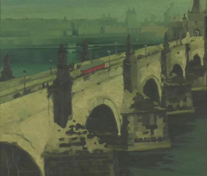 Framed Print : Charles Bridge in Prague, c1900-1949. Creator: Rene Leclercq Framed Print : Charles Bridge in Prague, c1900-1949. Creator: Rene Leclercq