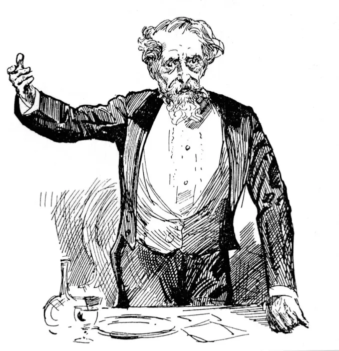 Framed Print : Charles Dickens giving an after-dinner speech, c1860s Framed Print : Charles Dickens giving an after-dinner speech, c1860s