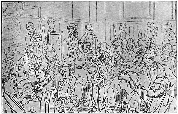 Charles Dickens presiding at the Newsvendors Dinner, 5th April 1870 (1912)