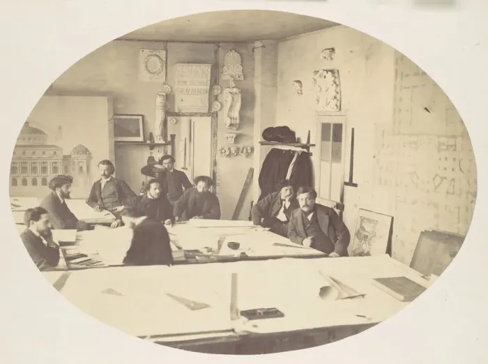 Framed Print : [Charles Garnier in the Drafting Room While Designing the New Paris Opera], ca. 1870