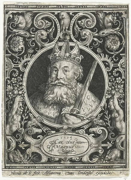 Charles the Great, King of the Franks, 1594. Artist: Bruyn, Nicolaes de (1571-1656)
