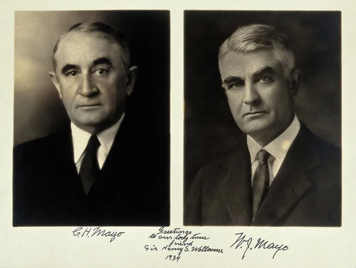 Framed Print : Charles Horace Mayo and William James Mayo. Photograph presented to Sir Henry Wellcome, 1934. Creator: Unknown Framed Print : Charles Horace Mayo and William James Mayo. Photograph presented to Sir Henry Wellcome, 1934. Creator: Unknown