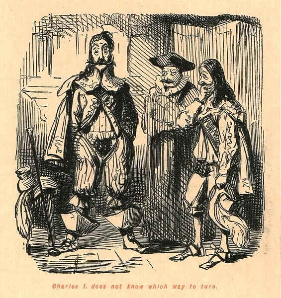 Charles I. does not know which way to turn, 1897. Creator: John Leech