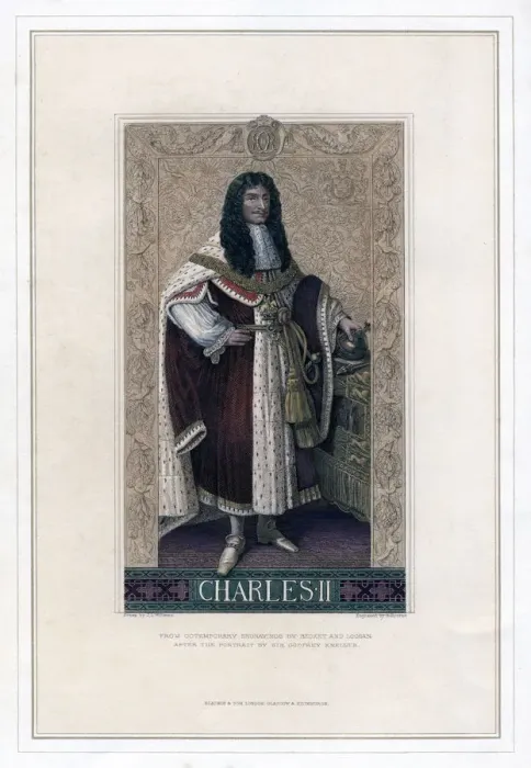 Framed Print : Charles II, King of England and Scotland. Artist: H Bourne Framed Print : Charles II, King of England and Scotland. Artist: H Bourne