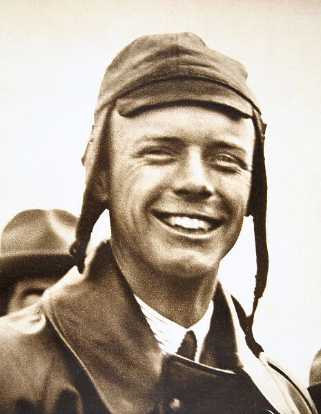 Charles Lindbergh, American aviator, at Le Bourget Aerodrome, Paris, France, May 1927