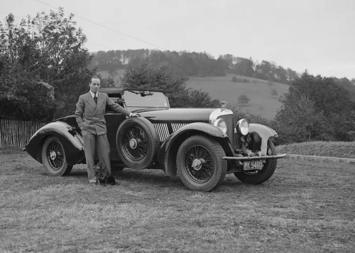 Framed Print : Charles Mortimer with his Barker-bodied 2-seater Bentley, c1930s Artist: Bill Brunell Framed Print : Charles Mortimer with his Barker-bodied 2-seater Bentley, c1930s Artist: Bill Brunell