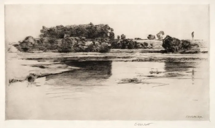 Framed Print : The Charles River, 1890. Creator: Charles Adams Platt (American, 1861-1933) Framed Print : The Charles River, 1890. Creator: Charles Adams Platt (American, 1861-1933)