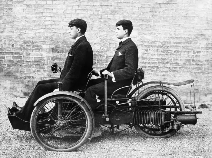 Framed Print : Charles Rolls and Louis Paul in a Bollee, c1897-c1904 Framed Print : Charles Rolls and Louis Paul in a Bollee, c1897-c1904