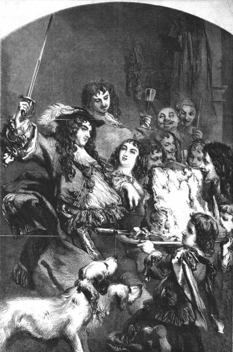 Framed Print : Charles the Second Knighting the Loin of Beef, (19th century). Artist: J Gilbert Framed Print : Charles the Second Knighting the Loin of Beef, (19th century). Artist: J Gilbert