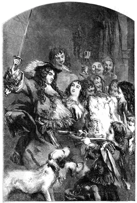 Framed Print : Charles the Second Knighting the Loin of Beef, drawn by Gilbert, 1854. Creator: Gilbert Framed Print : Charles the Second Knighting the Loin of Beef, drawn by Gilbert, 1854. Creator: Gilbert