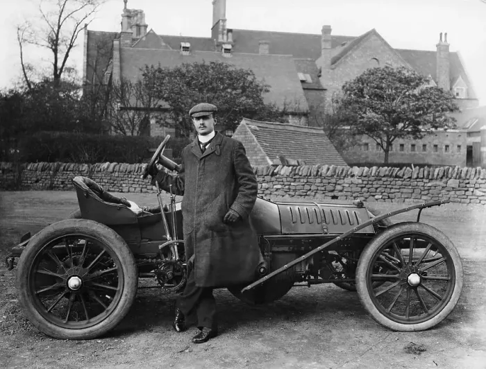 Framed Print : Charles Stewart Rolls with a 1905 Wolseley, c1905 Framed Print : Charles Stewart Rolls with a 1905 Wolseley, c1905