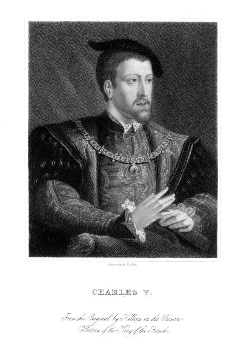 Framed Print : Charles V, King of Spain and Holy Roman Emperor. Artist: W Holl Framed Print : Charles V, King of Spain and Holy Roman Emperor. Artist: W Holl