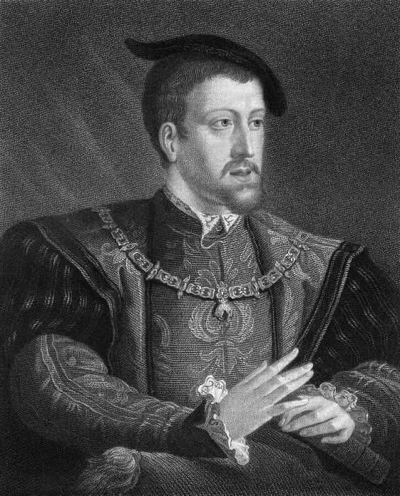 Framed Print : Charles V, King of Spain and Holy Roman Emperor, (1836). Artist: W Holl Framed Print : Charles V, King of Spain and Holy Roman Emperor, (1836). Artist: W Holl