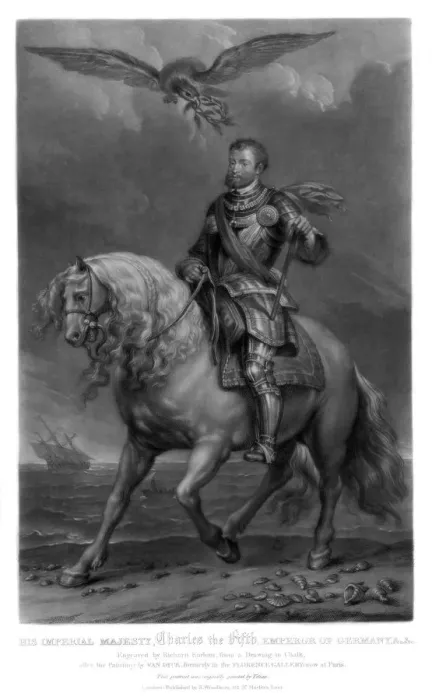 Framed Print : Charles V, King of Spain and Holy Roman Emperor, (1816). Artist: Richard Earlom Framed Print : Charles V, King of Spain and Holy Roman Emperor, (1816). Artist: Richard Earlom