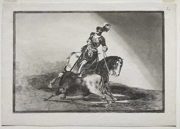 Charles V Spearing a Bull in the Ring at Valladolid, 1815-1816. Creator: Francisco de Goya