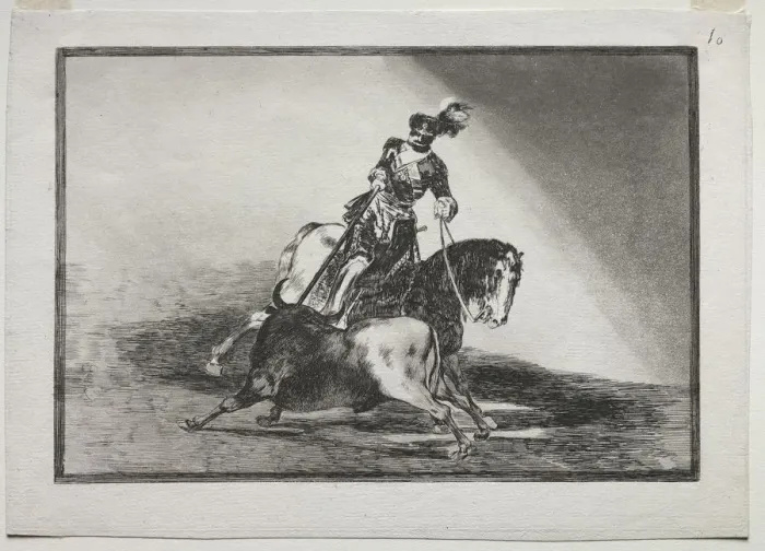 Framed Print : Charles V Spearing a Bull in the Ring at Valladolid, 1815-1816. Creator: Francisco de Goya Framed Print : Charles V Spearing a Bull in the Ring at Valladolid, 1815-1816. Creator: Francisco de Goya