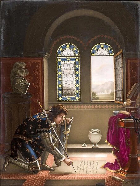 Charles VII writing a farewell letter to Agnes Sorel (After Richard)