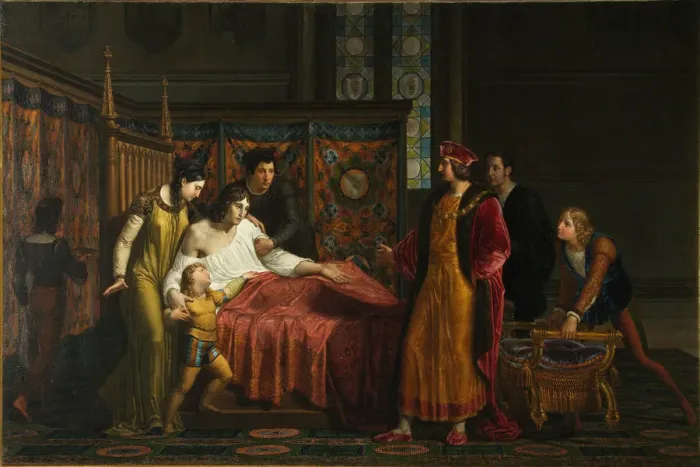Framed Print : Charles VIII Visits Gian Galeazzo Sforza at Pavia in 1494, 1816-1818. Artist: Palagi, Pelagio (1775-1860) Framed Print : Charles VIII Visits Gian Galeazzo Sforza at Pavia in 1494, 1816-1818. Artist: Palagi, Pelagio (1775-1860)