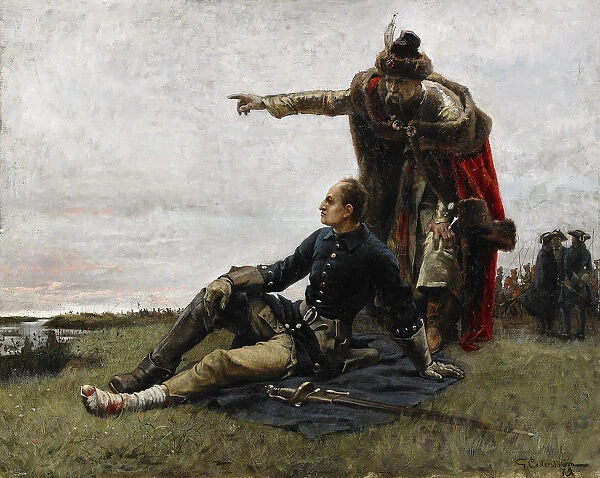 Charles XII of Sweden and Ivan Mazepa after the Battle of Poltava, 1879. Artist: Cederstrom, Gustaf (1845-1933)