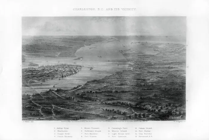 Framed Print : Charleston, South Carolina, 1862-1867. Artist: W Ridgway Framed Print : Charleston, South Carolina, 1862-1867. Artist: W Ridgway