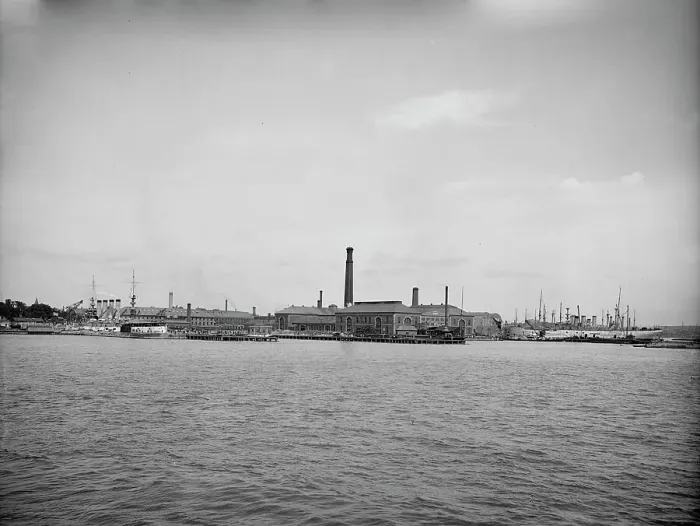 Framed Print : Charlestown Navy Yard, Boston, Mass. c1905. Creator: Unknown Framed Print : Charlestown Navy Yard, Boston, Mass. c1905. Creator: Unknown