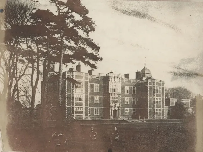 Framed Print : Charlton House with Seated Figures in Foreground, 1850s. Creator: Unknown