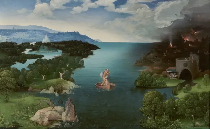 Framed Print : Charon Crossing the Styx. Artist: Patinir, Joachim (ca. 1480-1524) Framed Print : Charon Crossing the Styx. Artist: Patinir, Joachim (ca. 1480-1524)