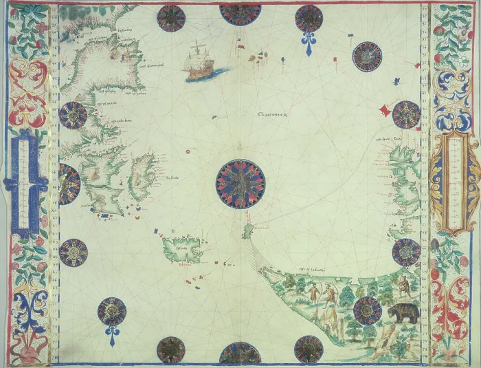 Framed Print : Chart of the Atlantic Ocean, c1535-1542. Creator: John Rotz Framed Print : Chart of the Atlantic Ocean, c1535-1542. Creator: John Rotz