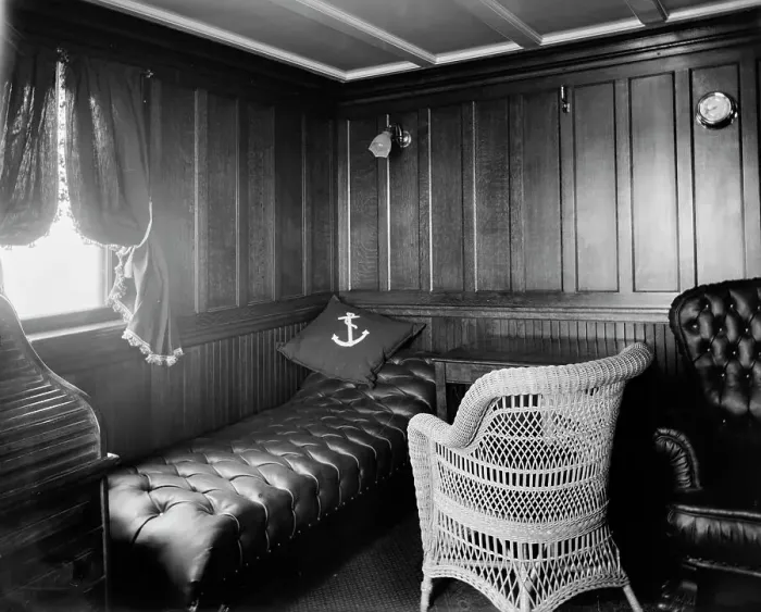 Framed Print : Chart room, S.S. J.H. Sheadle, between 1906 and 1910. Creator: Unknown Framed Print : Chart room, S.S. J.H. Sheadle, between 1906 and 1910. Creator: Unknown