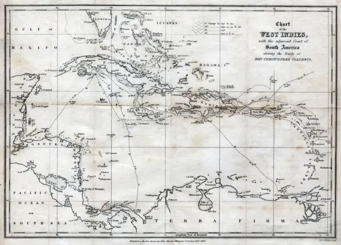 Framed Print : Chart of the West Indies, with the adjacent Coast of South America, 1830. Artist: J&C Walker Framed Print : Chart of the West Indies, with the adjacent Coast of South America, 1830. Artist: J&C Walker