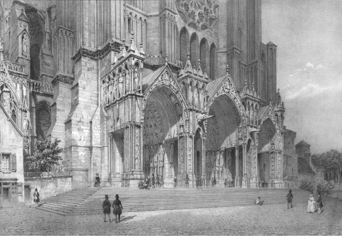 Framed Print : Chartres Cathedral, northern France, c1830s. Artists: Jean Jacottet, Philippe Benoist Framed Print : Chartres Cathedral, northern France, c1830s. Artists: Jean Jacottet, Philippe Benoist
