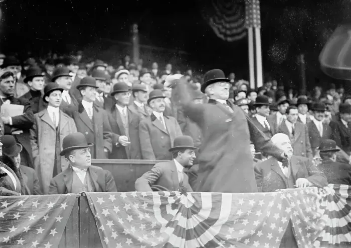 Framed Print : Chas. Hyde opens American B.B. season, 1911. Creator: Bain News Service Framed Print : Chas. Hyde opens American B.B. season, 1911. Creator: Bain News Service