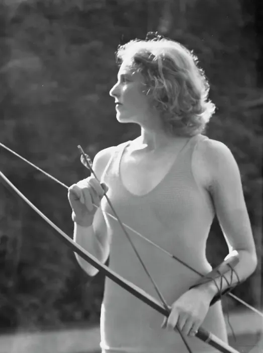 Framed Print : Chase, Diana, Miss, doing archery, 1933 June 22. Creator: Arnold Genthe Framed Print : Chase, Diana, Miss, doing archery, 1933 June 22. Creator: Arnold Genthe