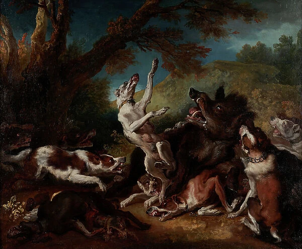 Chasse au sanglier, d'après Hondius, between 1686 and 1755. Creator: Jean-Baptiste Oudry