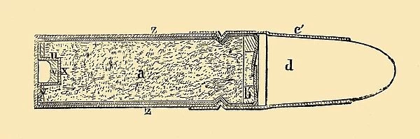 Chassepot Breech-Loader - Longitudinal Section of Cartridge, c1872. Creator: Unknown