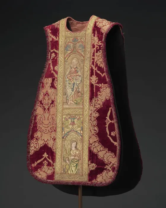 Framed Print : Chasuble, 18th century; (velvet) about 1475; (ophreys) 1500-1550. Creator: Unknown Framed Print : Chasuble, 18th century; (velvet) about 1475; (ophreys) 1500-1550. Creator: Unknown