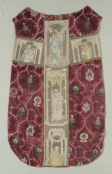 Chasuble Back with Embroidered Orphrey Band, 1415-1425. Creator: Unknown