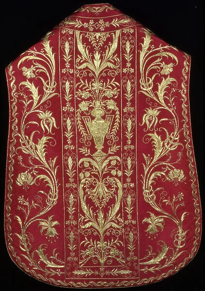 Chasuble, Stole, Maniple, and Burse, Italy, 1775  /  1825. Creator: Unknown