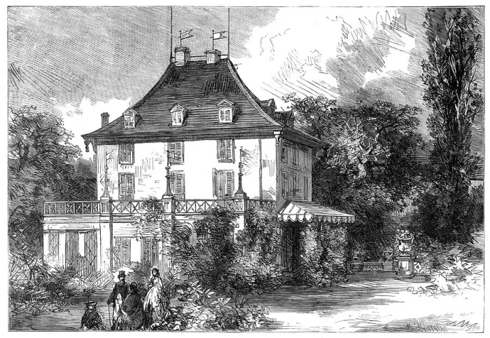 Framed Print : The Chateau of Arenenberg, Switzerland, formerly the residence of Napoleon III. 1865. Creator: Unknown Framed Print : The Chateau of Arenenberg, Switzerland, formerly the residence of Napoleon III. 1865. Creator: Unknown