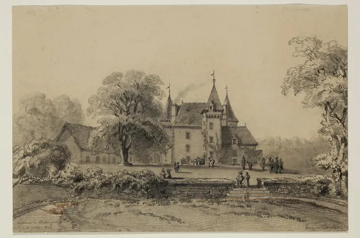 Framed Print : Chateau de Chabrignac, 19th century. Creator: Eugene Edouard Soules Framed Print : Chateau de Chabrignac, 19th century. Creator: Eugene Edouard Soules